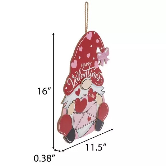 Happy Valentine's Day Gnome Wood Wall Decor - Picture 2 of 2